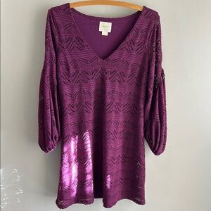 Anthropologie Purple Mini Dress design by Mauve crochet design